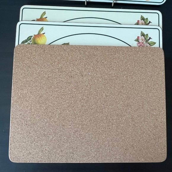Royal Table Cork-Backed Placemats 12"X9" FRUIT CLASSICS Set of 4 In Box England - Picture 6 of 8